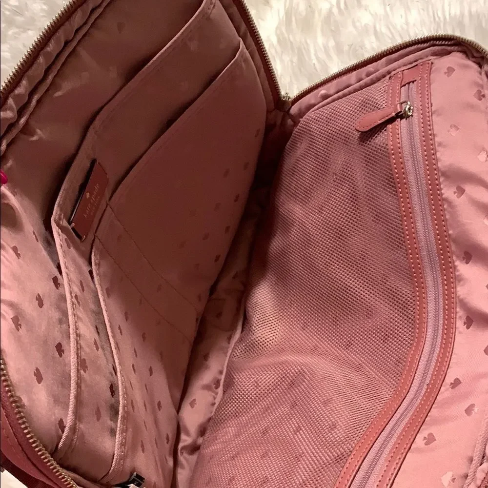 Kate Spade Chelsea color Pomegranate Laptop Bag with Structured Nylon Design